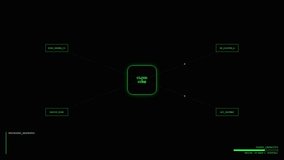 Cloud computing network infrastructure HUD interface with data processing and server connectivity animation. - Powered by Shutterstock - Get 15% off with code: PIKWIZARD15