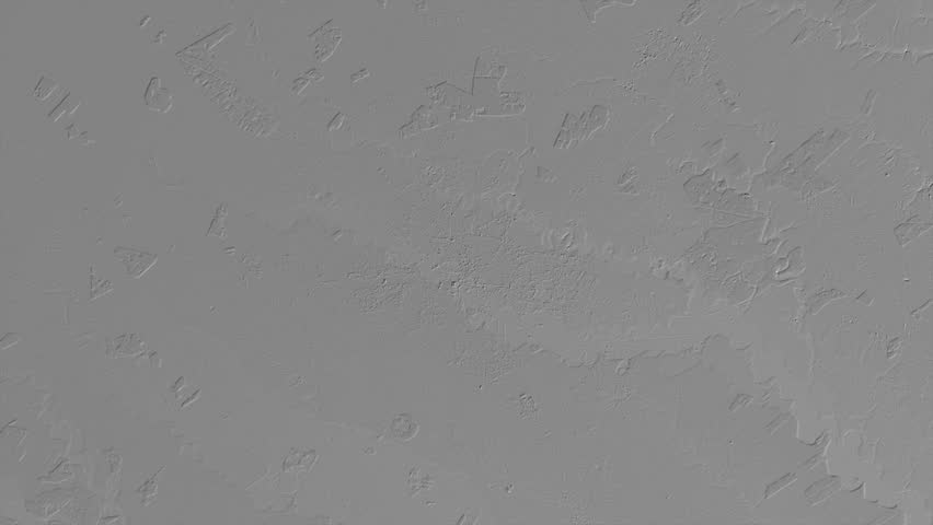 Bucharest region, Romania, extruded. Grayscale map