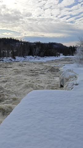 rapids, hydro dam, river, winter, snow, frost, flow, water, white water, stream, wilderness, Ontario, Canada, northern, tundra, forest, electricity 2