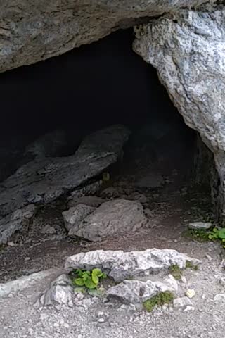 The Trou du Glaz is an entrance to the cave system of the Dent de Crolles mountain, in the Chartreuse Massif. Isère. France.
