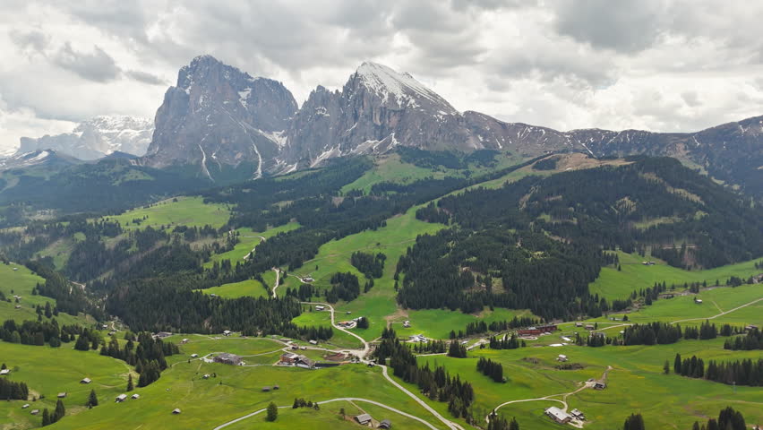 Seiser Alm or Alpe di Siusi, Dolomites plateau high-elevation Alpine meadow in Italy South Tyrol in Dolomit