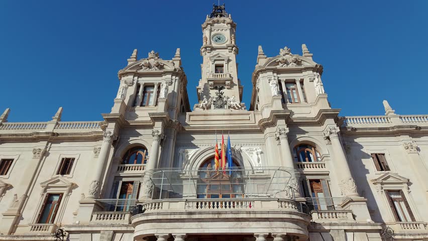 Old headquarters building of the Valencia City Council in the city center, Spain.