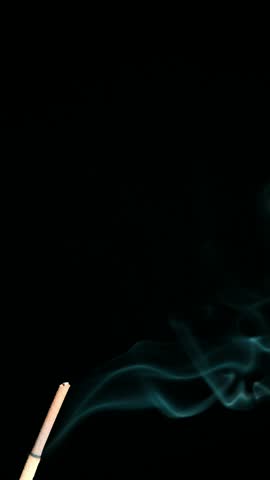 Elegant incense smoke plumes rising in slow motion mobile format
