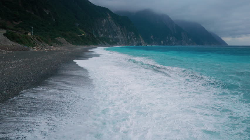 Aerial view of Qingshui Cliff in Taroko National Park , Taiwan.