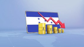 Honduras Oil Revenue Decline with Red Downward Arrow Economic Crisis Financial Data Graph - Powered by Shutterstock - Get 15% off with code: PIKWIZARD15