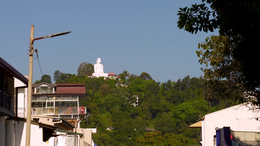 Bahiravokanda buddha statue Kandy Sri Lanka peaceful temple view travel destination