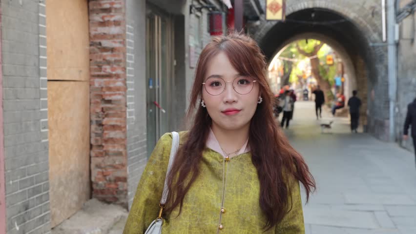 Asian beauties visiting the Baozili Scenic Area in Zhangjiakou