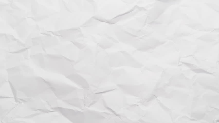 Stop motion of crumpled white paper texture, abstract loop background