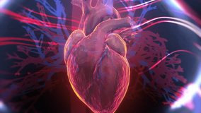 3d rendered medical animation of a man's heartbeat. Heart beat line and pulse. 3D animation displays the heart. Visually representing health, anatomy, and cardiovascular function. - Powered by Shutterstock - Get 15% off with code: PIKWIZARD15