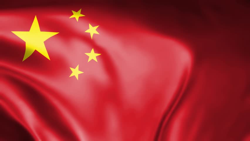 Vibrant Chinese National Flag Waving with Realistic Silk Texture and Soft Lighting for Patriotic and International Concepts