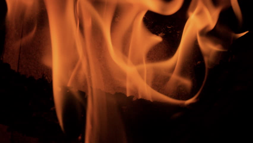 mesmerizing flames in a fire place in slow motion 