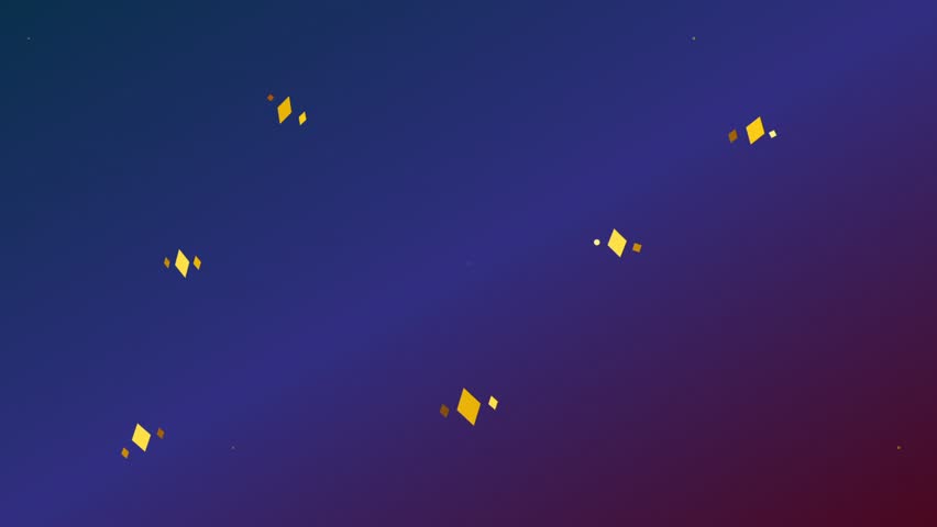 Collection of Floating Golden Diamond Shape Icons