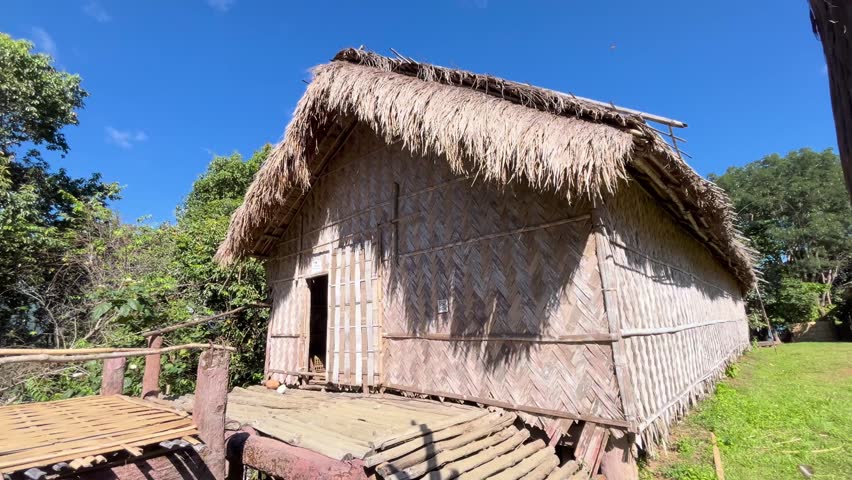Wooden houses of the tribal people in Mizoram