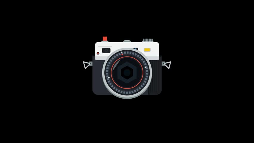Single Object Illustration of a Retro Photography Camera Transparent Background