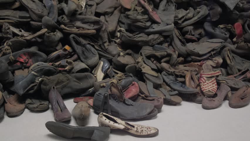 Shoes of holocaust victims at auschwitz-birkenau museum