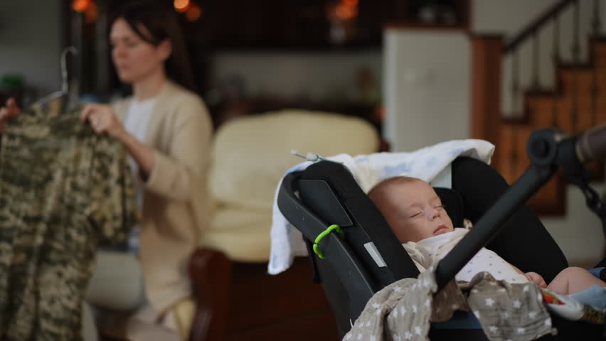 Sentimental shot of a soldier