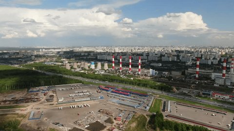 Forward Aerial Approach Thermal Plant Moscow