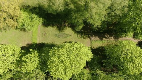 Vertical Aerial Landscaped Park Klin City