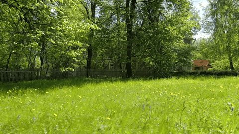 Low Side Drone Flight over Grass Klin