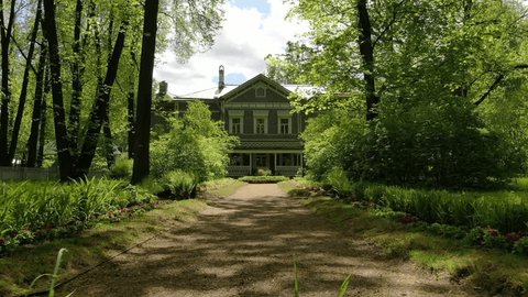 Drone Rising toward Historic House Klin