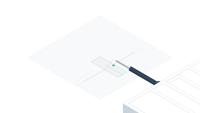 Single Object: Isometric Stylus Drawing Digital Lines on Graphic Tablet