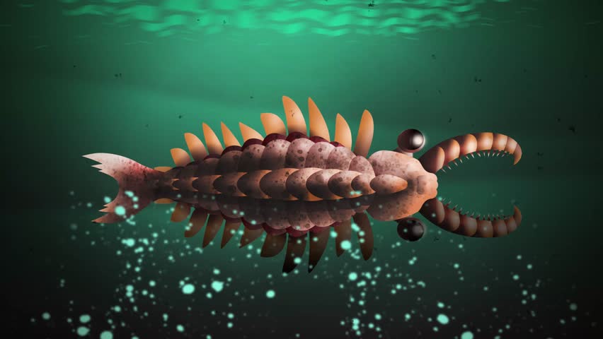 anomalocaris extinct cambrian marine arthropod swimming underwater