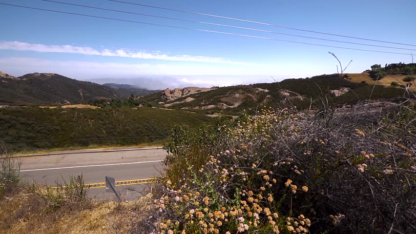 Wide shot of Los Angeles mountains