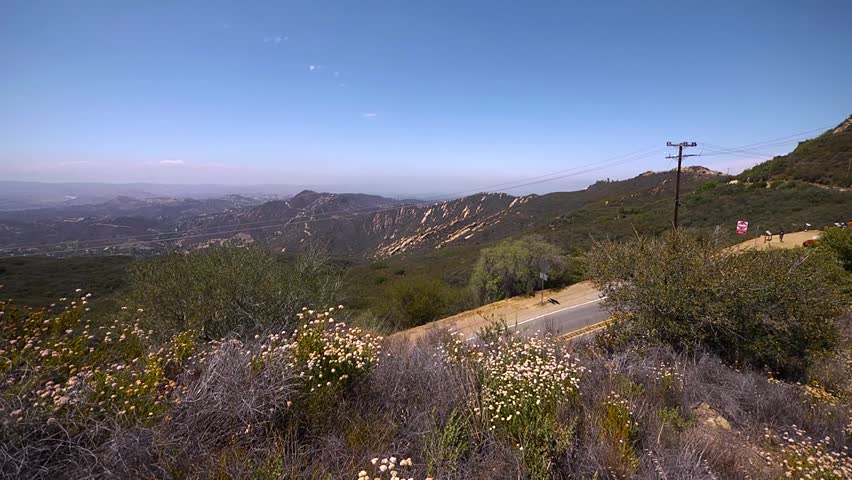 Wide shot of Los Angeles mountains