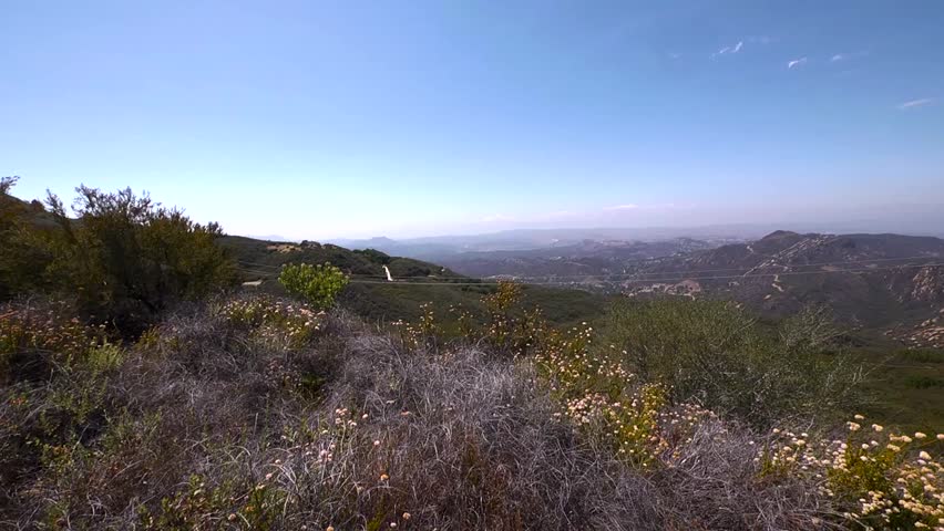 Wide shot of Los Angeles mountains