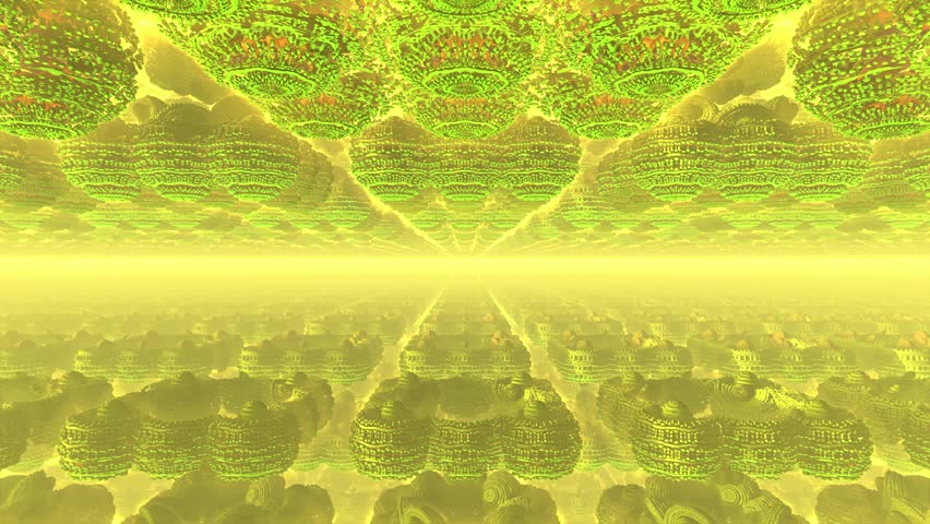 Horizon 01 - Fractal Landscapes. Flight toward the horizon over shifting fractal structures, from cyber-machines to biological organisms. Contemplating the horizon is the best form of meditation.
For VJ artists, from slow motion esoteric performance to fast psychedelic DJ sets with add a beat using effects. And also for designers and marketers to make video backgrounds or trading platform more modern, immersive and unique.
Visualizations of fractals math formulas in three-dimensional space were created using the Mandelbulber software. True 3D artwork, not AI falsification. The ability to mix several formulas in the program allows to create new unique abstractions. Setting up animation frames is a complex process that requires a lot of knowledge and practice, fractals can be unpredictable. Rendering a 10 minutes video art piece takes about a month.
Mesmerizing fractal transformations are designed to hold and slow down the viewer. Abstract forms give the mind a rest without being tied to known objects and give a start to the imagination. Changing colors, textures and lighting set the mood, dark or light, colorful or calm white. Fractals are part of Sacred Geometry, the natural structure of the universe. Unimaginable scales of space. The most complex visual codes from distant galaxies. Welcome to journey into the infinite metaverse.