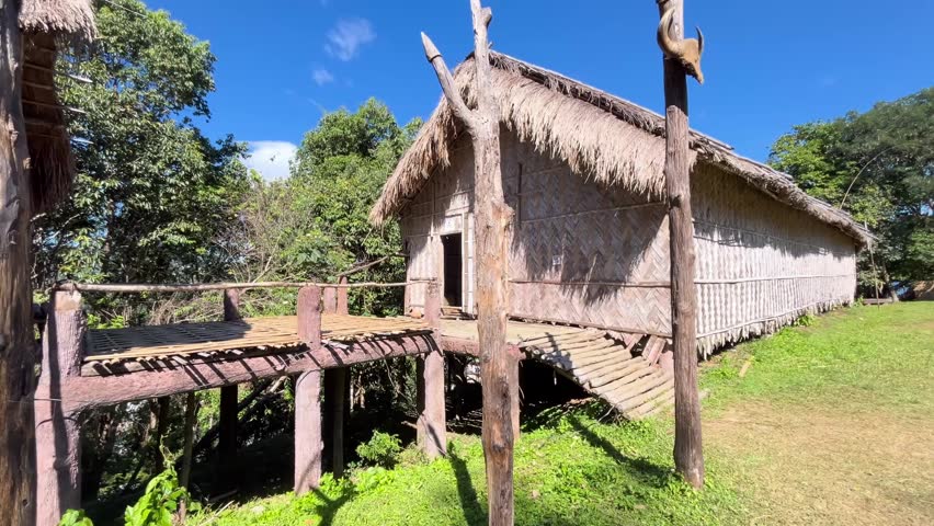 Wooden houses of the tribal people in Mizoram