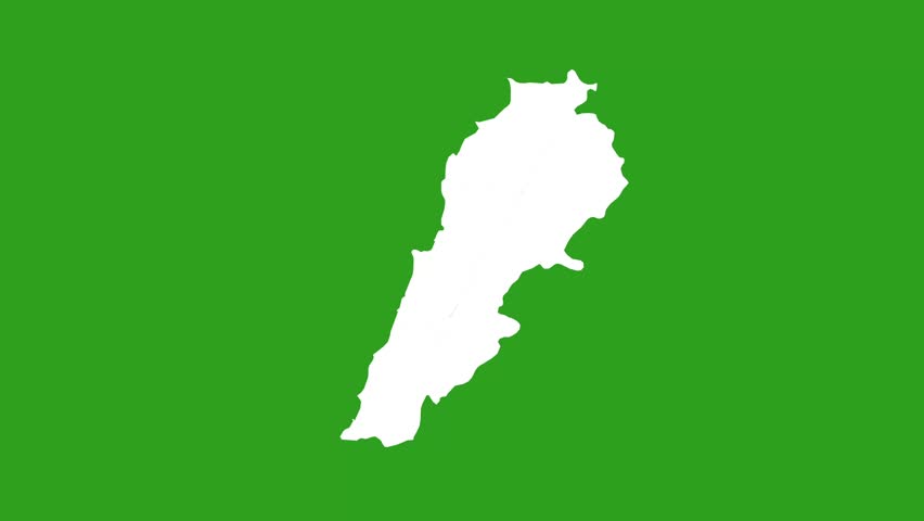 Lebanon Map Showing All Governorate or Muhafazah Isolated Green Screen Animation 4K