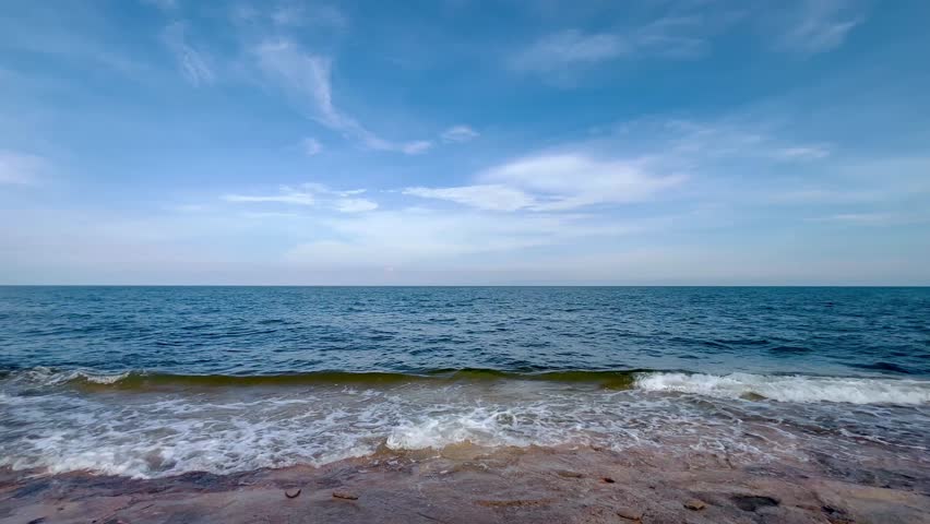Landscapes of beach sea sand and sky in summer day