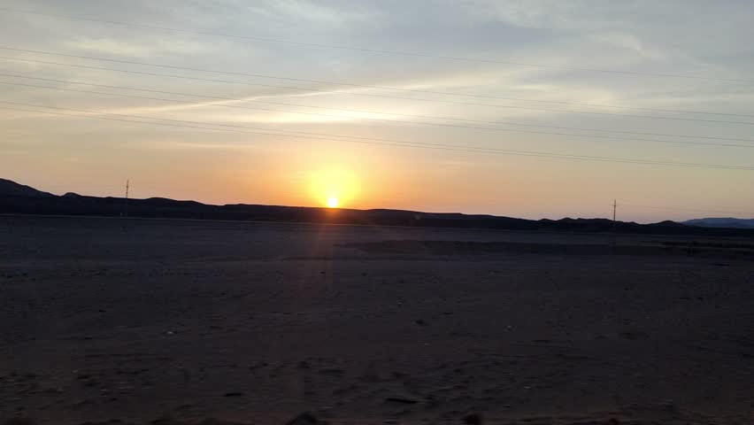 Golden Sunset Over the Egyptian Sahara Desert