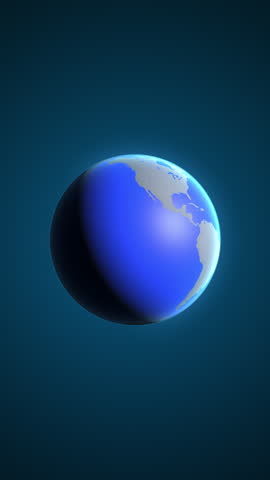 The animation shows a graphic representation of the earth and highlights the location and map of Puerto Rico colored red in vertical format.