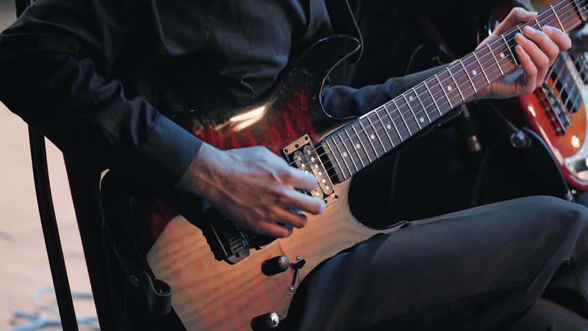 Close-up of a male guitarist