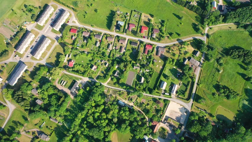 Aerial 4K video from a drone to Suuremoisa baroque manor ensemble in Estonia.  Hiiumaa, Estonia, baltic.