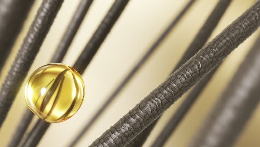 Nourish hair of shampoo or Oil Vitamin serum. Repair damaged hair concept.