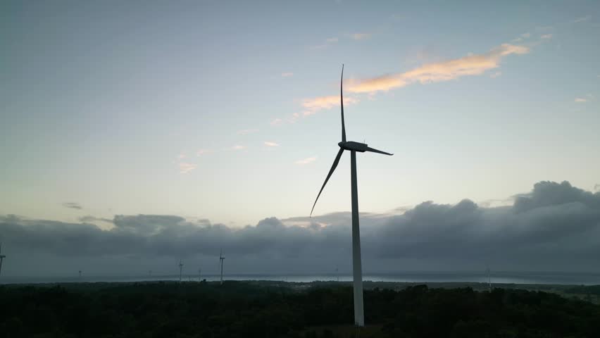 San Lorenzo Wind Farm In The Municipality Of San Lorenzo On Guimaras Island In The Philippines. Aerial Shot