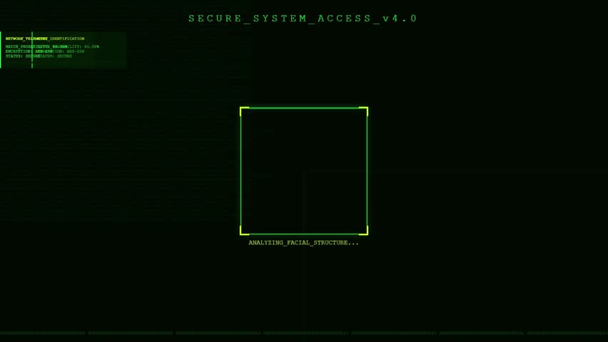 Facial Recognition Biometric Security Authentication System Technology Background.