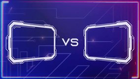 Futuristic versus HUD animation with dual frames and glowing neon background for esports competition visuals. - Powered by Shutterstock - Get 15% off with code: PIKWIZARD15