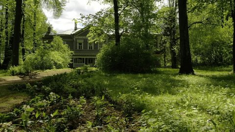Lateral Drone Shot Historic House