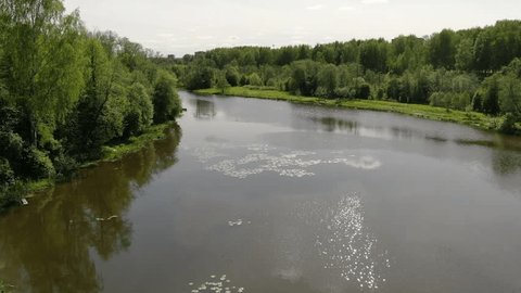 Forward Ascending Drone Flight over River