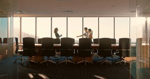 Business, sunshine or people in office with handshake, greeting or meeting for b2b deal. Networking, flare or employees in workplace with introduction, agreement or opportunity for partnership. - Powered by Shutterstock - Get 15% off with code: PIKWIZARD15