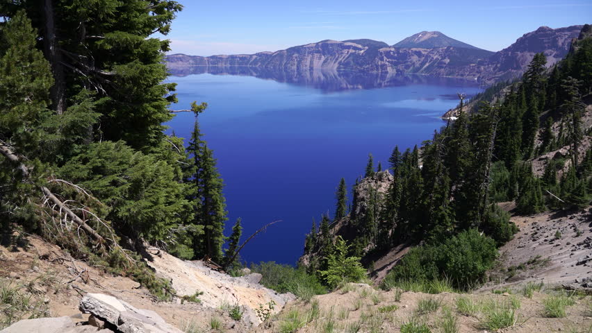 Majestic Crater Lake from Rim Village Oregon USA