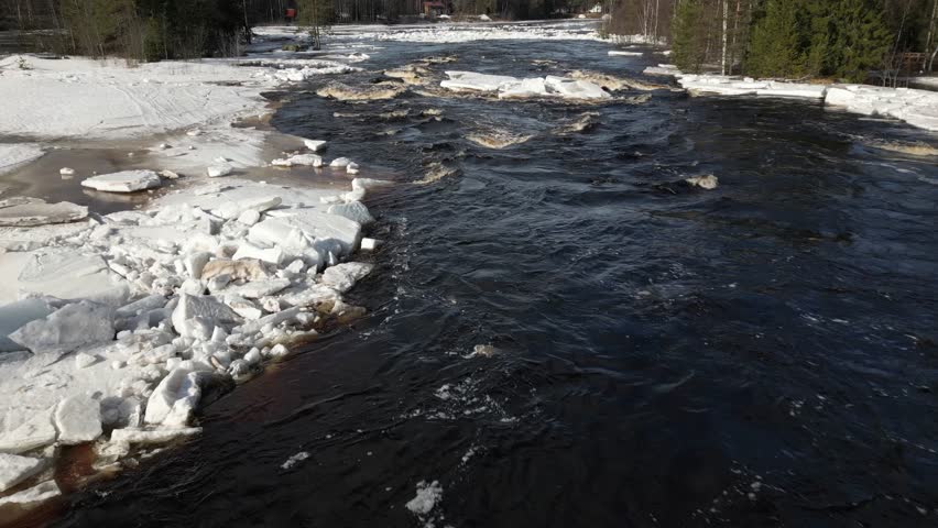 Koitelinkoski rapids in early spring, Oulu Finland