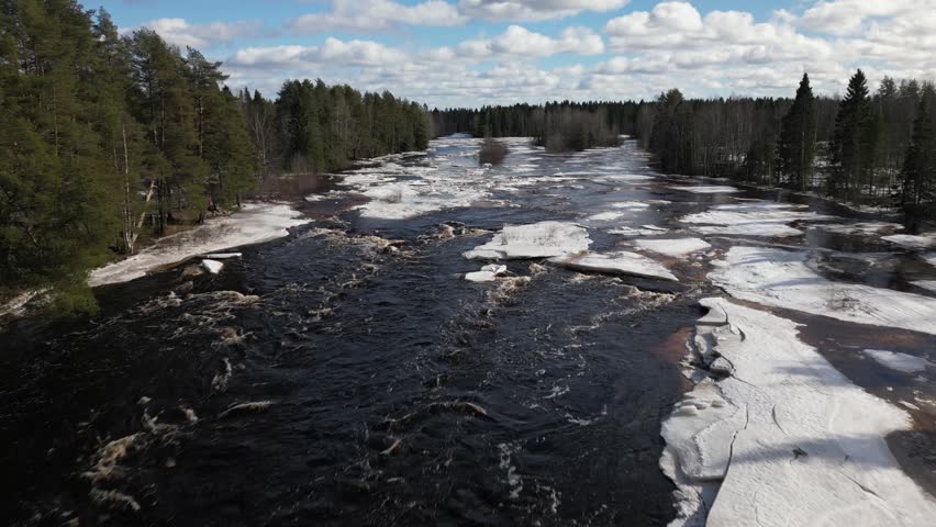 Koitelinkoski rapids in early spring, Oulu Finland