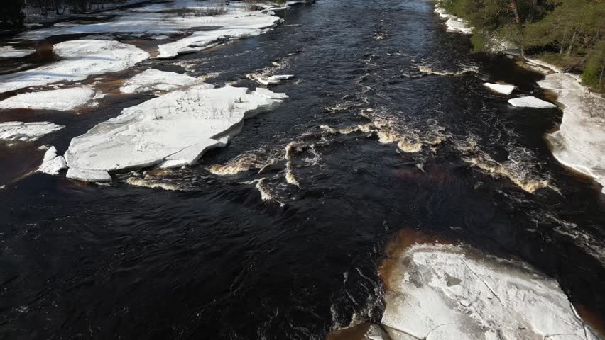 Koitelinkoski rapids in early spring, Oulu Finland