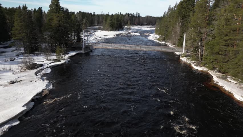 Koitelinkoski rapids in early spring, Oulu Finland