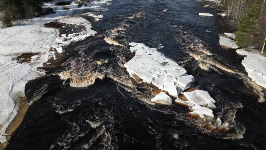 Koitelinkoski rapids in early spring, Oulu Finland